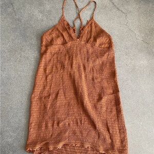Anthropologie Terracotta Textured Dress